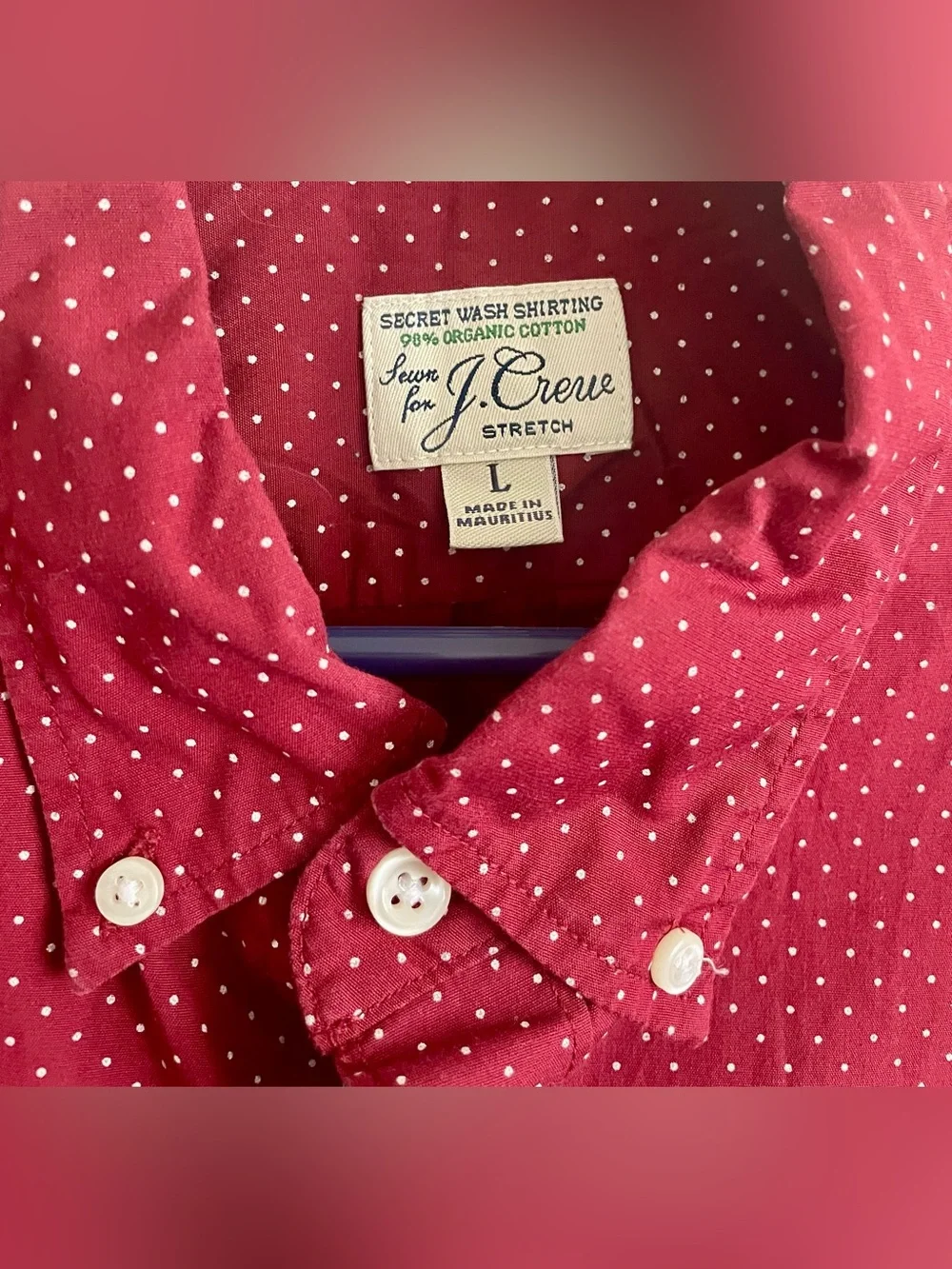 🧨 J. Crew Men's Red Microdot Button-Down Shirt 🧨
